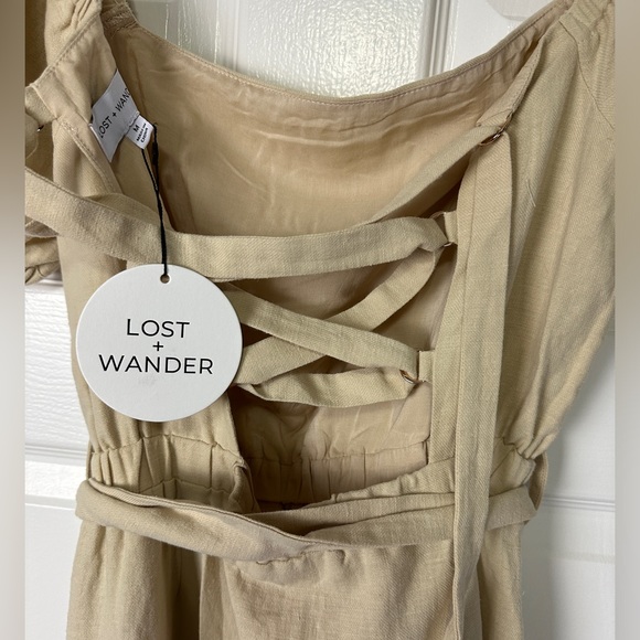 Lost + Wander On Holiday Butter Lace Back Midi Dress Women’s Medium NEW - Picture 6 of 10